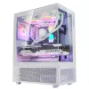 XPG Invader X Mini caja de PC Midi Tower, ATX/Micro-ATX/Mini-ITX, paneles de cristal, 5 ventiladores ARGB de 120 mm, USB-C, sin fuente de alimentación, blanca