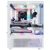 XPG Invader X Mini caja de PC Midi Tower, ATX/Micro-ATX/Mini-ITX, paneles de cristal, 5 ventiladores ARGB de 120 mm, USB-C, sin fuente de alimentación, blanca