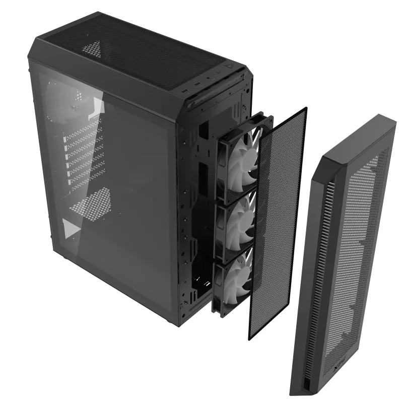 XPG VALOR AIR PLUS CARCASA SEMITORRE negra, torre Midi, PC, negra, ATX, micro ATX, Mini-ITX, SPCC, 16 cm