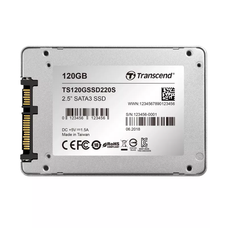 TRANSCEND SSD 220s 120GB 2.5in SATA 6Gb/s TLC carcasa de aluminio