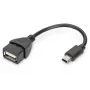 DIGITUS cable adaptador USB 2.0, OTG, Type Mini-B - A M/H, 20cm, conforme a USB 2.0, negro