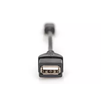 DIGITUS cable adaptador USB 2.0, OTG, Type Mini-B - A M/H, 20cm, conforme a USB 2.0, negro
