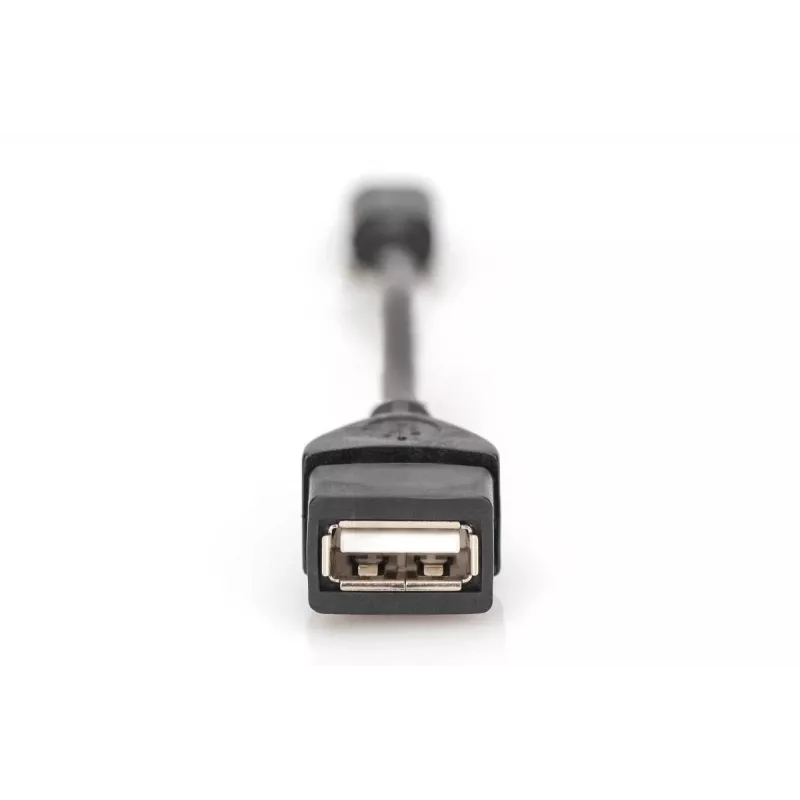 DIGITUS cable adaptador USB 2.0, OTG, Type Mini-B - A M/H, 20cm, conforme a USB 2.0, negro