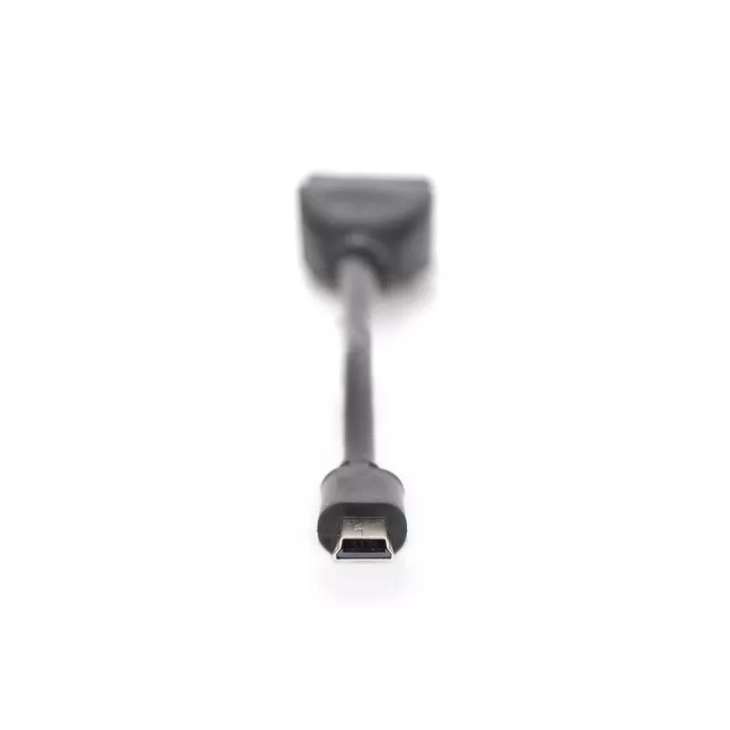 DIGITUS cable adaptador USB 2.0, OTG, Type Mini-B - A M/H, 20cm, conforme a USB 2.0, negro