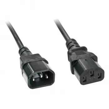 Lindy cable alargador IEC de 5m, negro, 5 m, conector hembra C13, conector hembra C14
