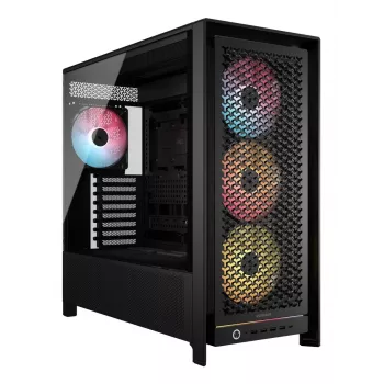 Caja para PC CORSAIR FRAME 5000D RS ARGB semitorre negra — ATX, compatible con 3 ventiladores frontales de 140mm, unidades de 2,5/3,5