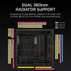 Caja para PC CORSAIR FRAME 5000D RS ARGB semitorre negra — ATX, compatible con 3 ventiladores frontales de 140mm, unidades de 2,5/3,5
