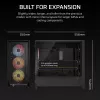 Caja para PC CORSAIR FRAME 5000D RS ARGB semitorre negra — ATX, compatible con 3 ventiladores frontales de 140mm, unidades de 2,5/3,5