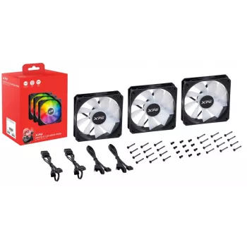 XPG VENTO 120 ARGB PWM (pack de 3) negro, ventilador, 12 cm, 300 rpm, 1650 rpm, negro