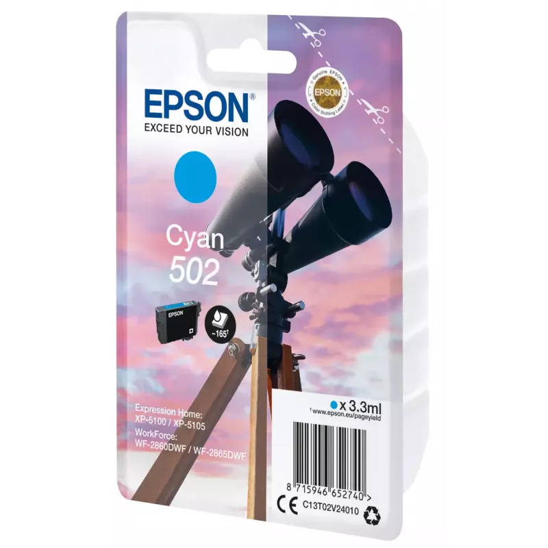 Cartucho Epson 502 cian C13T02V24010