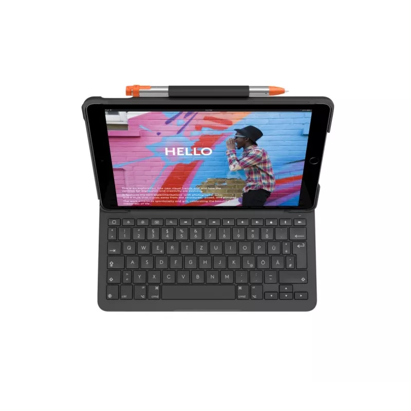 LOGITECH Slim Folio para iPad 7.ª generación grafito Qwertz alemán