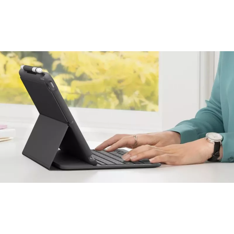 LOGITECH Slim Folio para iPad 7.ª generación grafito Qwertz alemán
