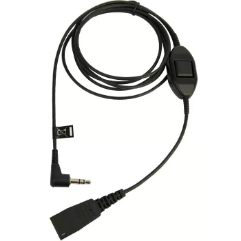 Jabra QD a 3,5 mm con botón de respuesta para Alcatel, cable, negro
