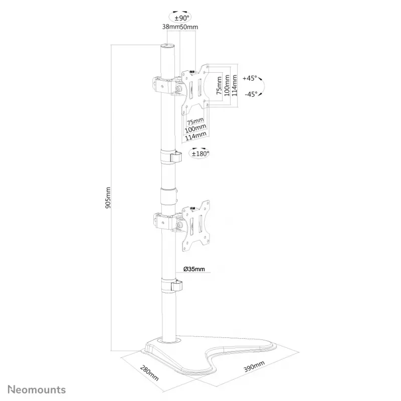 Neomounts FPMA-D550DDVBLACK Soporte para monitor 10-32