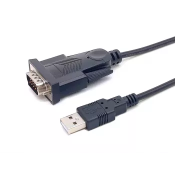 Equip cable USB-A a serie (DB9), M/M 1,5m, negro, 1,5 m, USB Type-A, DB-9, conector macho, conector macho