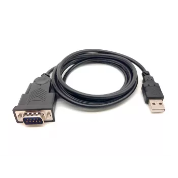 Equip cable USB-A a serie (DB9), M/M 1,5m, negro, 1,5 m, USB Type-A, DB-9, conector macho, conector macho