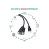 Equip cable USB-A a serie (DB9), M/M 1,5m, negro, 1,5 m, USB Type-A, DB-9, conector macho, conector macho