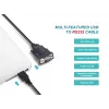 Equip cable USB-A a serie (DB9), M/M 1,5m, negro, 1,5 m, USB Type-A, DB-9, conector macho, conector macho