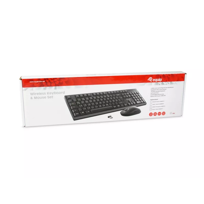 Equip set de teclado y ratón inalámbrico distribución PT tamaño completo 105 teclas