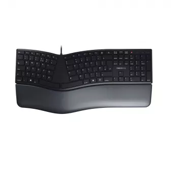 Teclado ergonómico de tamaño completo con cable Cherry KC 4500 ERGO negro USB QWERTY UK 109 teclas diseño curvado reposamuñecas cable de 1,8 m