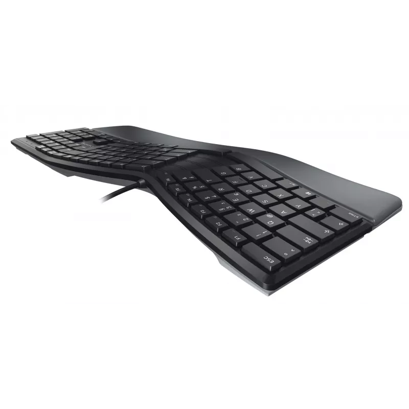 Teclado ergonómico de tamaño completo con cable Cherry KC 4500 ERGO negro USB QWERTY UK 109 teclas diseño curvado reposamuñecas cable de 1,8 m