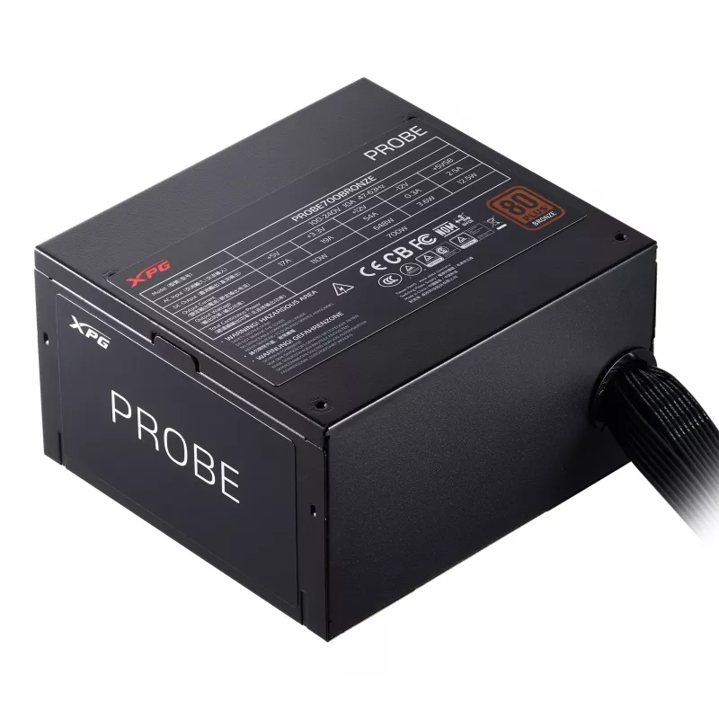 Fuente de alimentación XPG PROBE 700 BRONZE, 700 W, 100 - 240 V, 47 - 63 Hz, 10 A, Activa, 19 A