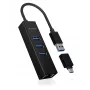 ICY BOX IB-HUB1419-LAN USB 3.2 Gen 1 (3.1 Gen 1) Type-A Negro