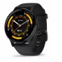 GARMIN INTERNATIONAL Venu 3 – Bisel de acero inoxidable cepillado con caja negra y correa de silicona – 45 mm
