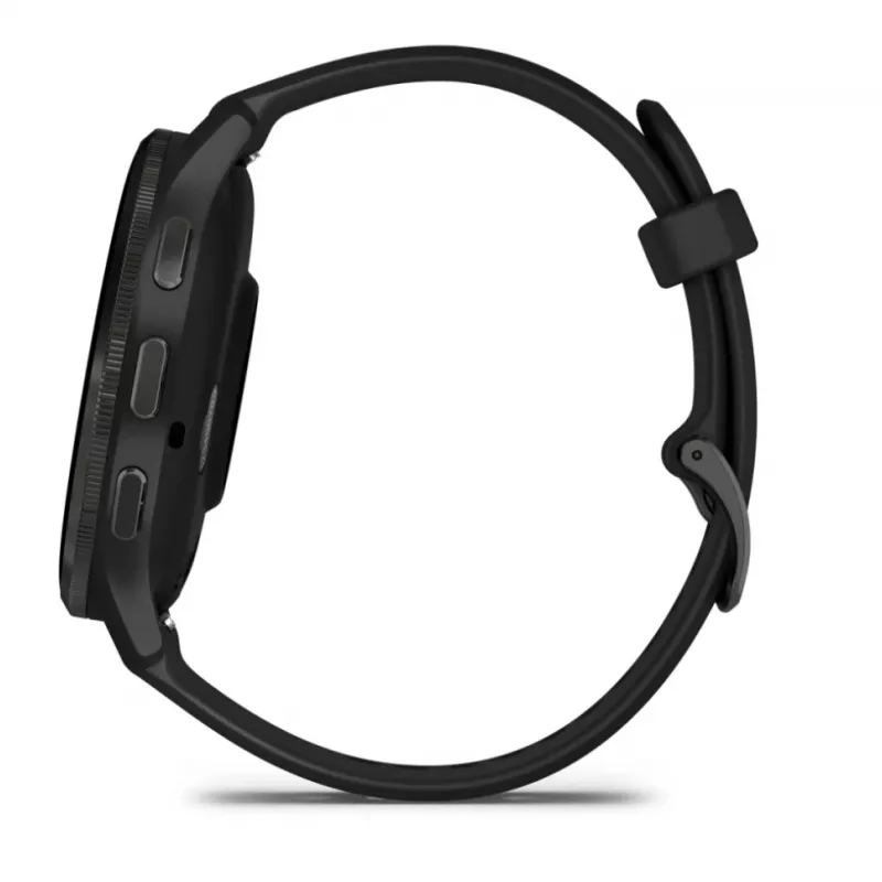 GARMIN INTERNATIONAL Venu 3 – Bisel de acero inoxidable cepillado con caja negra y correa de silicona – 45 mm