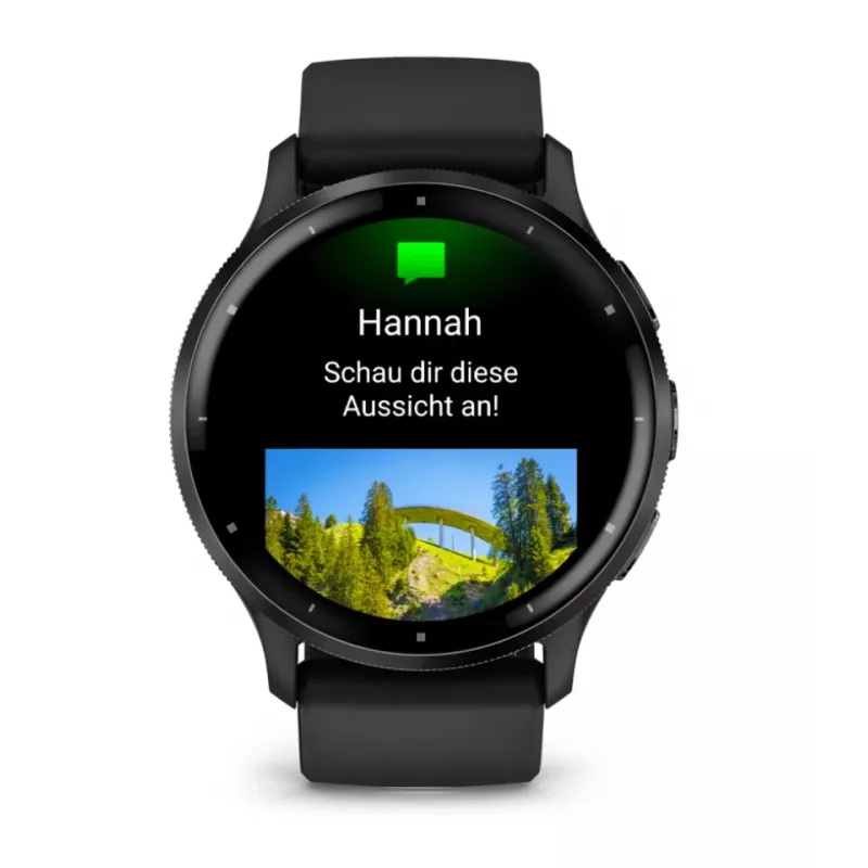 GARMIN INTERNATIONAL Venu 3 – Bisel de acero inoxidable cepillado con caja negra y correa de silicona – 45 mm