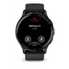 GARMIN INTERNATIONAL Venu 3 – Bisel de acero inoxidable cepillado con caja negra y correa de silicona – 45 mm