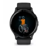 GARMIN INTERNATIONAL Venu 3 – Bisel de acero inoxidable cepillado con caja negra y correa de silicona – 45 mm