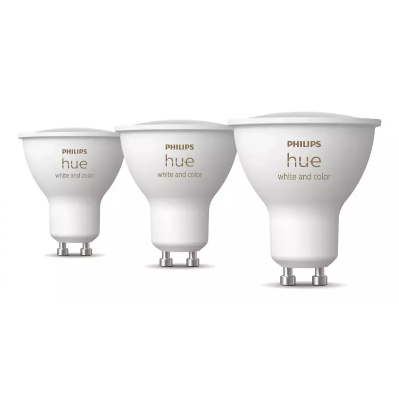 Philips Hue White and Colour Ambience GU10 – Foco inteligente – (pack de 3)