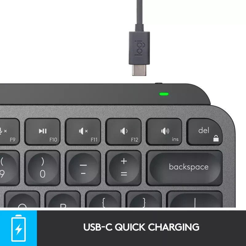 Teclado iluminado LOGITECH MX Keys Mini - Inalámbrico Bluetooth - Grafito - Azerty Francés