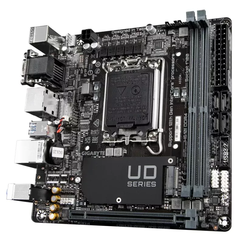 Placa base GIGABYTE H610I DDR4, Intel LGA 1700, Mini-ITX