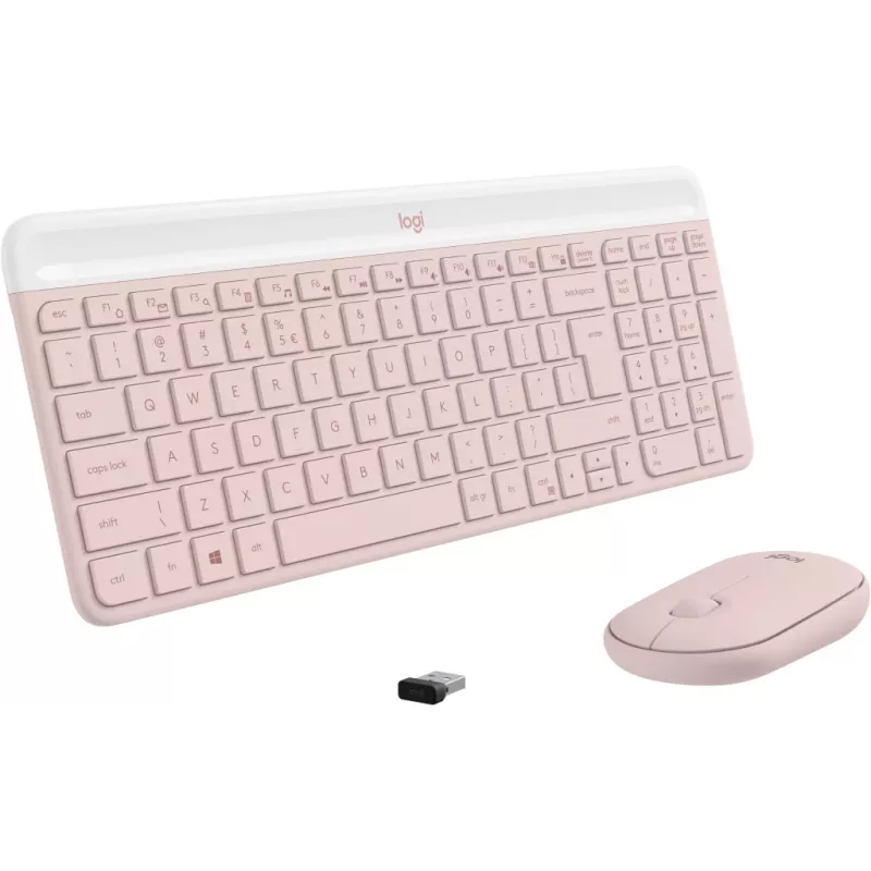 LOGITECH Combo de teclado y ratón inalámbrico Slim Mk470 - Rosa Qwerty Us/int'l