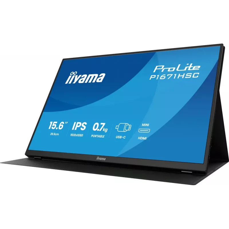 iiyama ProLite P1671HSC-B1 Monitor de ordenador 39,6 cm (15,6 inch) 1920 x 1080 píxeles Full HD LED Negro