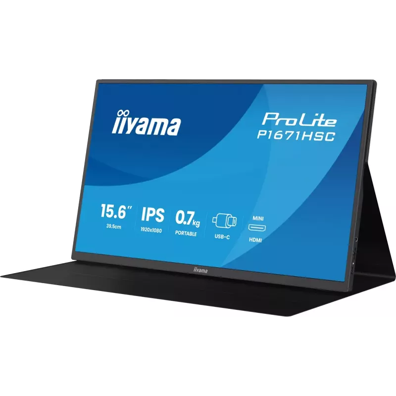 iiyama ProLite P1671HSC-B1 Monitor de ordenador 39,6 cm (15,6 inch) 1920 x 1080 píxeles Full HD LED Negro