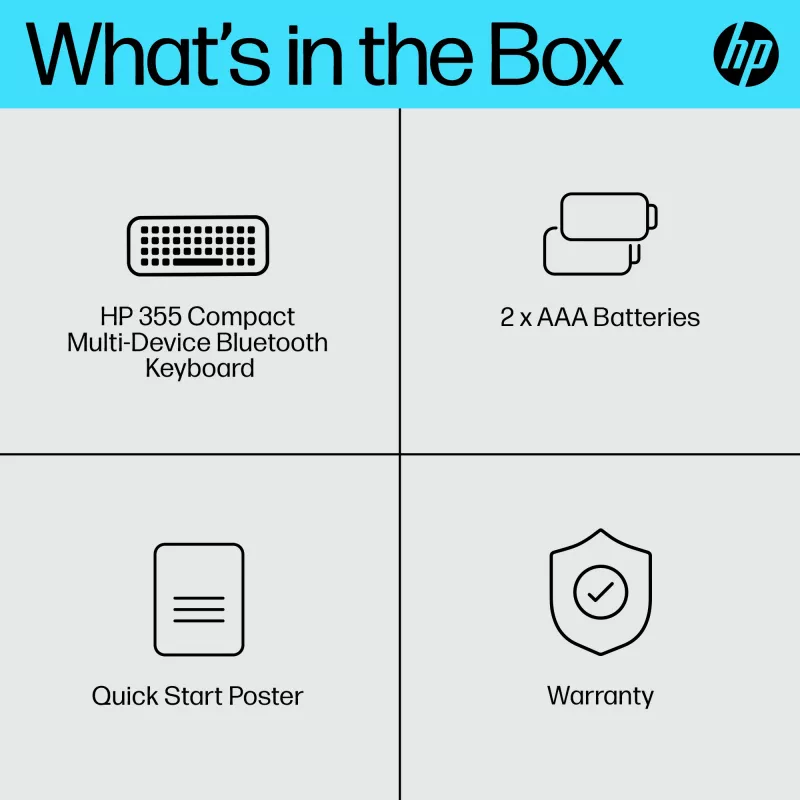 Teclado Bluetooth compacto HP 355 – teclas mecánicas inalámbricas, negro, 0,34 kg