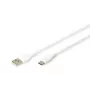DIGITUS Cable de carga de silicona USB-C USB-A - USB-C USB 2.0 60W - 2m Blanco