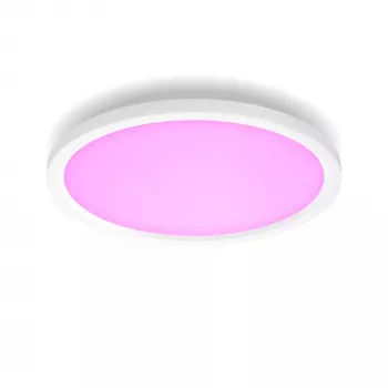 Philips Hue White and Colour Ambience Surimu Panel redondo, Lámpara de techo inteligente, Bluetooth/Zigbee, blanco, LED, Bombilla no reemplazable, Multicolor