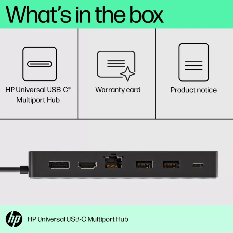 HP Universal USB-C Multiport Hub USB 3.2 Gen 1 Type-C Negro
