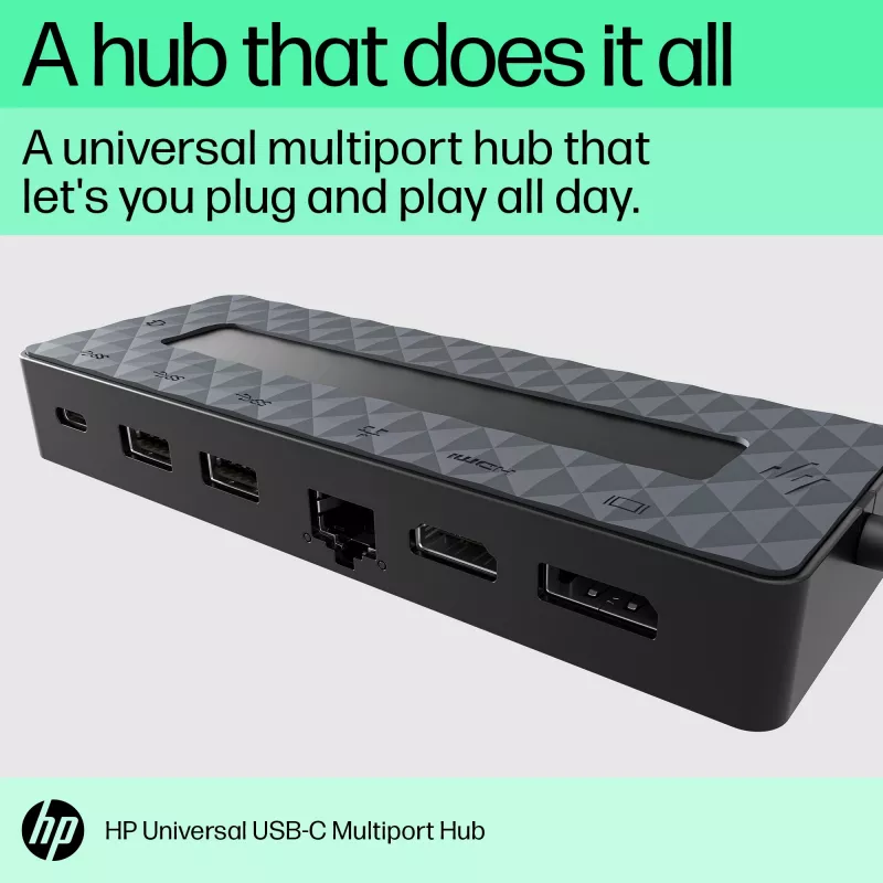 HP Universal USB-C Multiport Hub USB 3.2 Gen 1 Type-C Negro