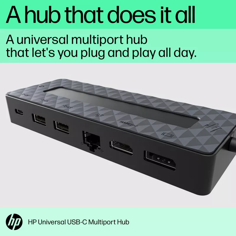 HP Universal USB-C Multiport Hub USB 3.2 Gen 1 Type-C Negro