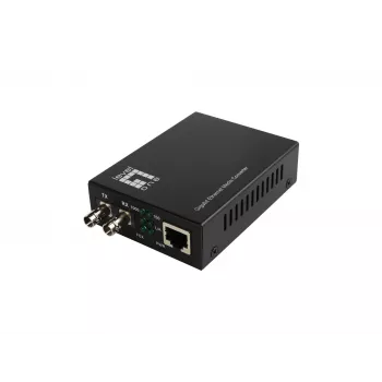 LevelOne convertidor de medios RJ45 a ST Gigabit, fibra monomodo, 1310nm, 20km