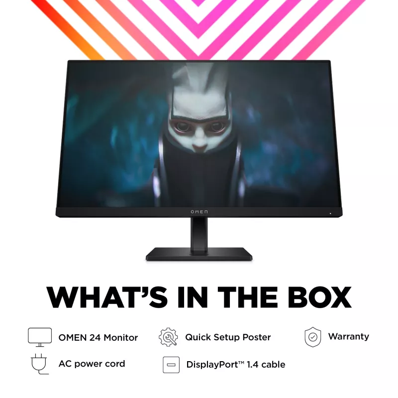 OMEN by HP monitor gaming 23,8 pulgadas FHD 165Hz – OMEN 24, 60,5 cm (23,8 pulgadas), 1920 x 1080 píxeles, Full HD, LCD, 1 ms, negro