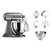 Robot de cocina KITCHENAID Artisan 300 W 4,8 L bol de acero inoxidable plata