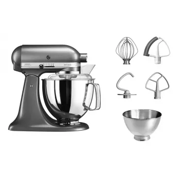 Robot de cocina KITCHENAID Artisan 300 W 4,8 L bol de acero inoxidable plata