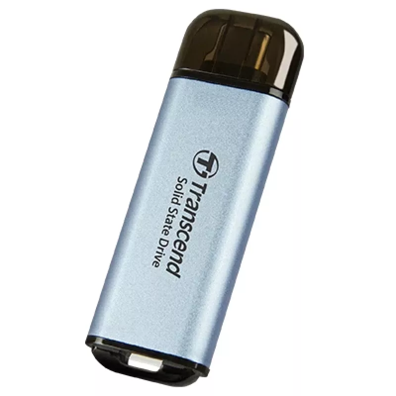 TRANSCEND Esd300c – 1 TB SSD portátil – USB Type-C – 3D-NAND-Flash – Azul cielo