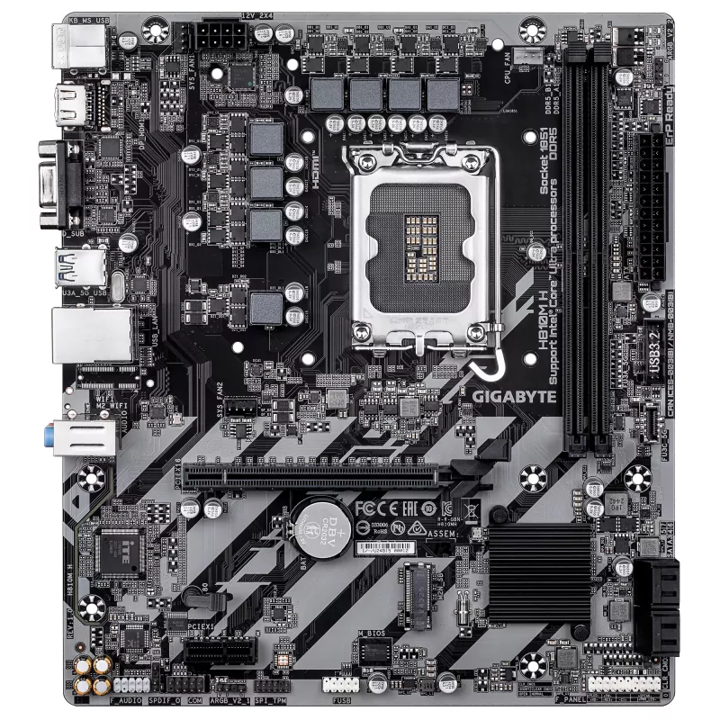 Placa base GIGABYTE H810M H Micro ATX, chipset Intel H810, LGA 1851, DDR5, 2x DIMM hasta 128 GB, PCIe 4.0, HDMI 2.1